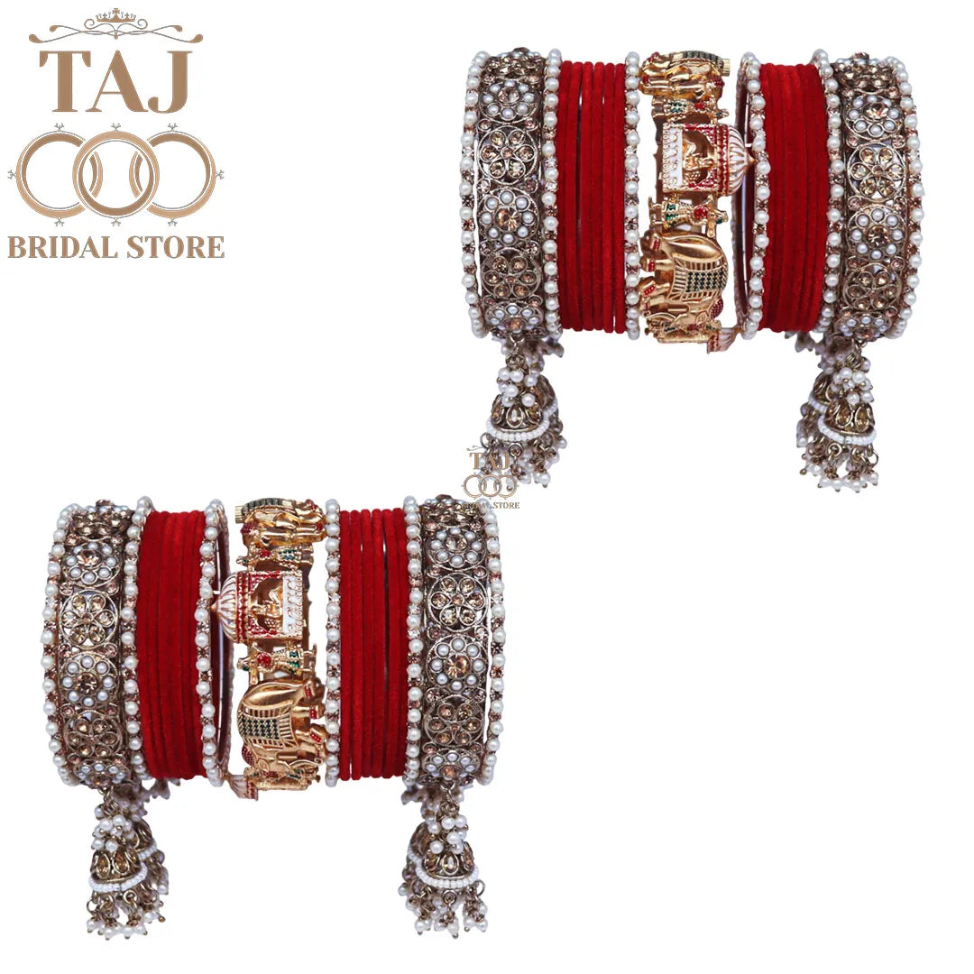 Most Popular Bridal Bangles Set With Beautiful Doli and Elephant Design Kada