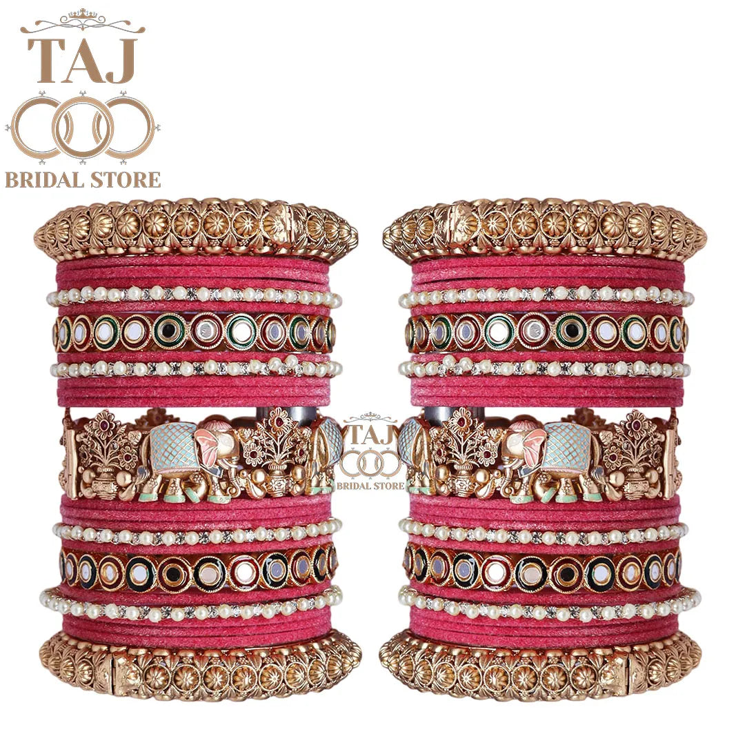 Tranding Bridal Rajwadi Chuda With Beautiful Elephant Design Kada