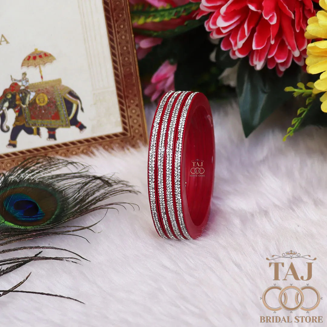 Premium Marwadi Lac Bangles in Latest Rhinestones Design