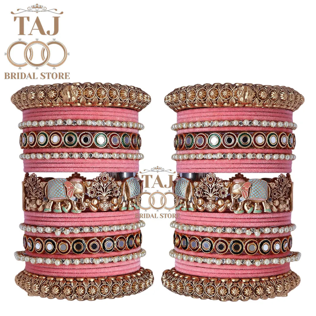 Tranding Bridal Rajwadi Chuda With Beautiful Elephant Design Kada