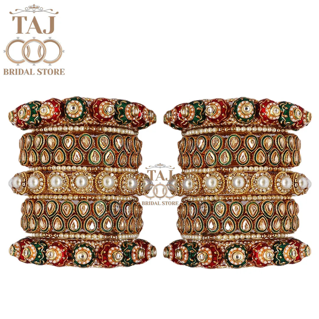 Heavy Rajwadi Bangles Set with Beautiful Traditional Bangadi
