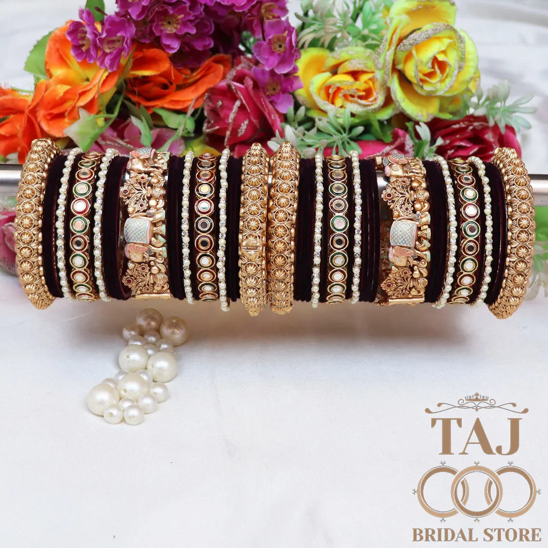 Tranding Bridal Rajwadi Chuda With Beautiful Elephant Design Kada