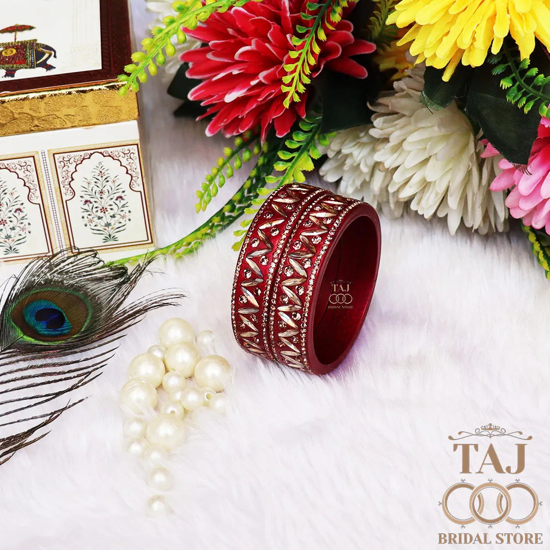 Rajasthani Lac Kada Bangles in Latest Kundan and Rhinestones Design