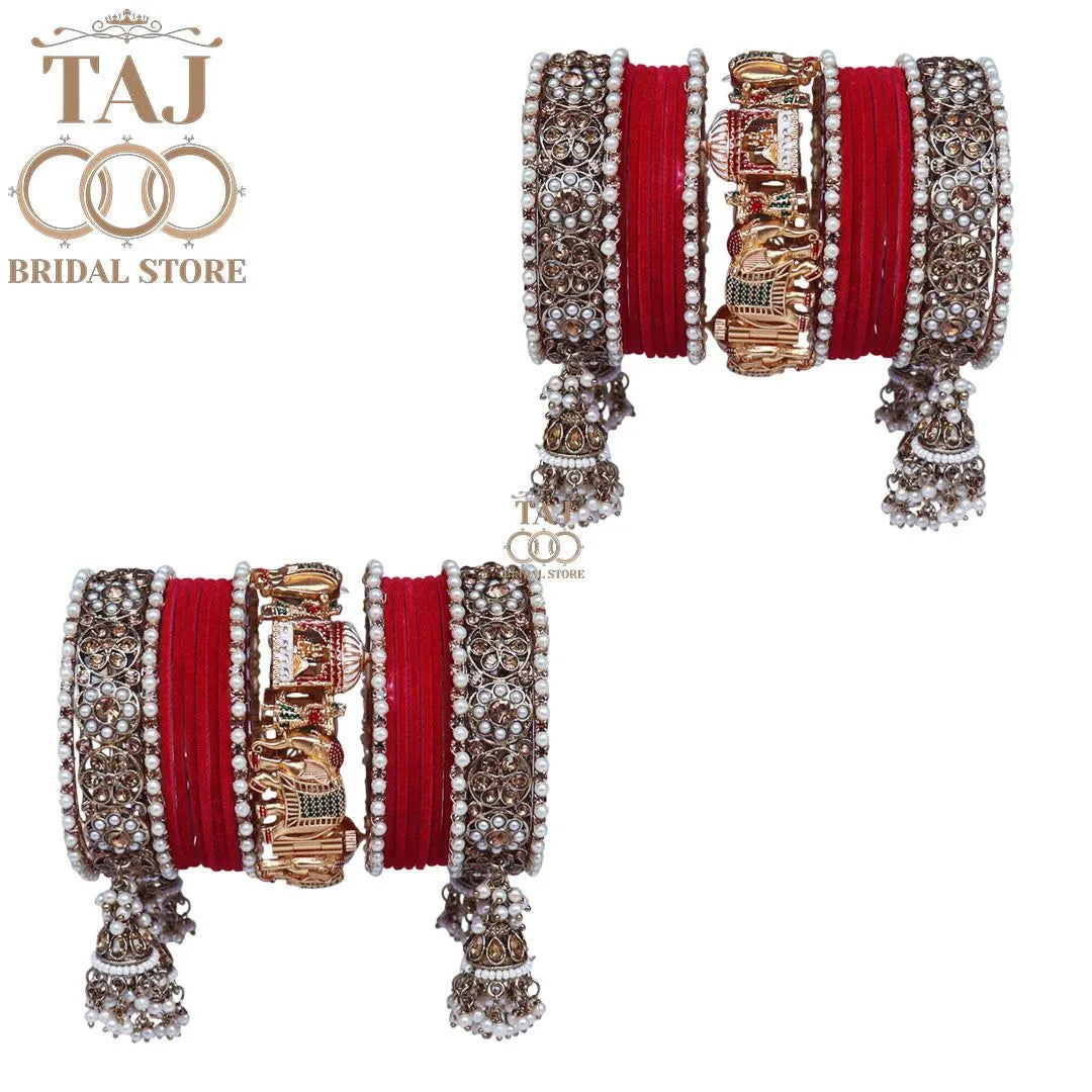 Most Popular Bridal Bangles Set With Beautiful Doli and Elephant Design Kada
