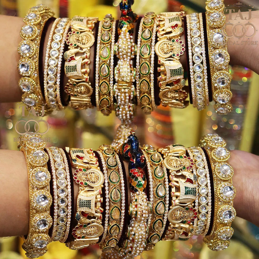 Royal Rajasthani Chuda Set With Beautiful Latest Peacock and Jhoomer Design
