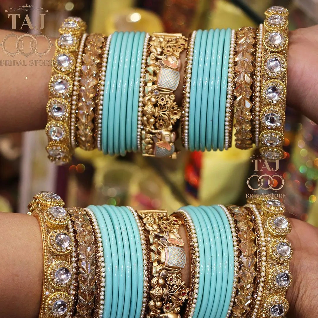 Royal Rajwadi Wedding Chura Set With Beautiful Latest Elephant Design Kada