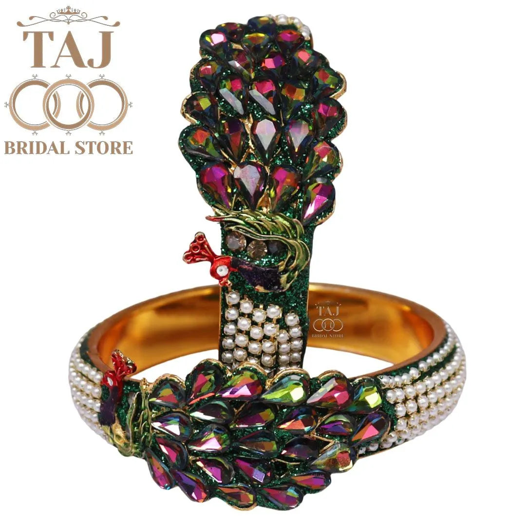 Designer Kada with Beautiful Peacock Design (Pack of 2) Taj Bridal Store
