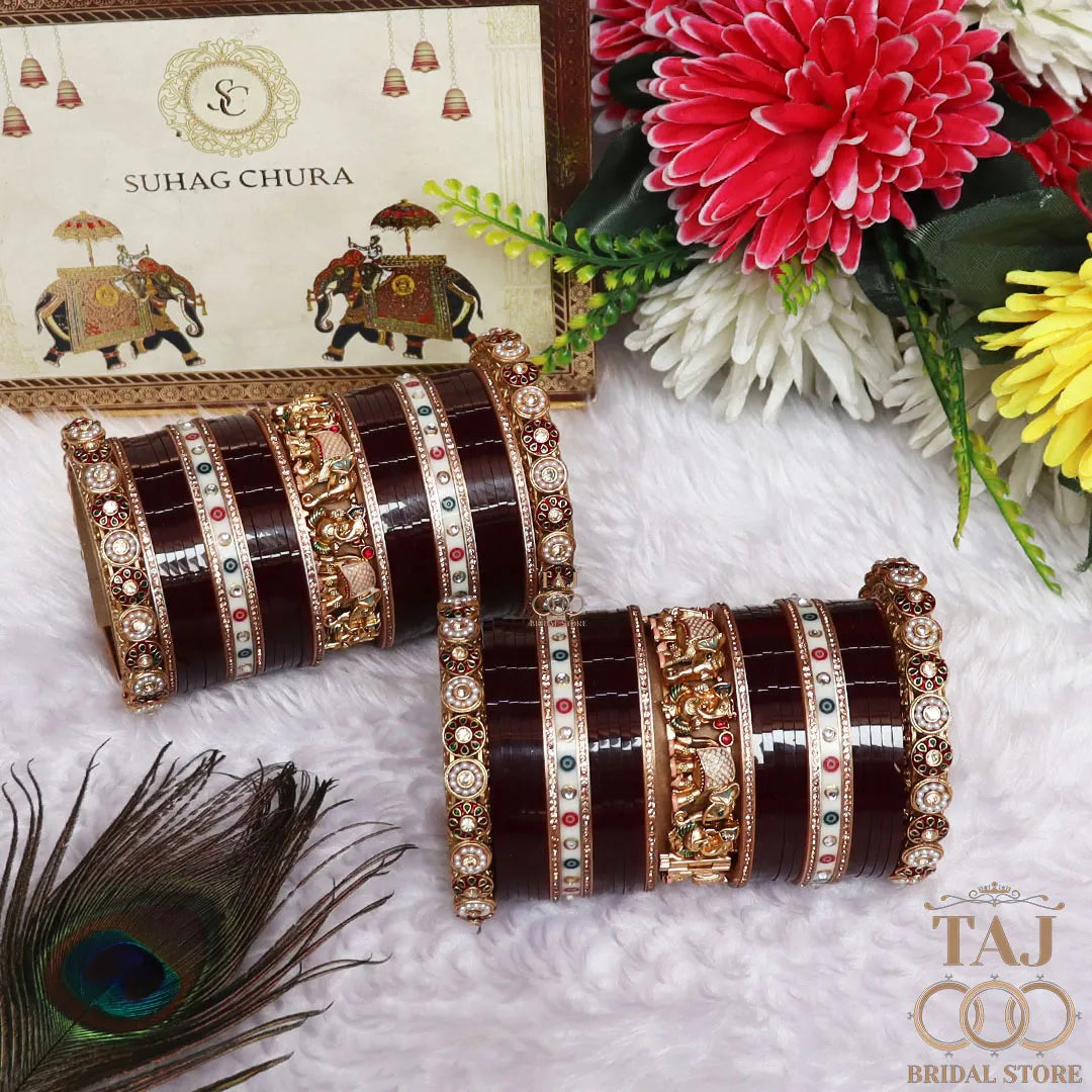 Premium Wedding Chura Set With New Devine Ganesh and Elephant Motifs