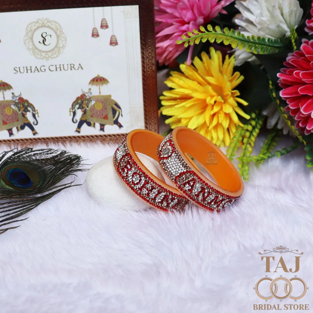 Customized Name Kada with Beautiful Heart Design (Pack of 2)