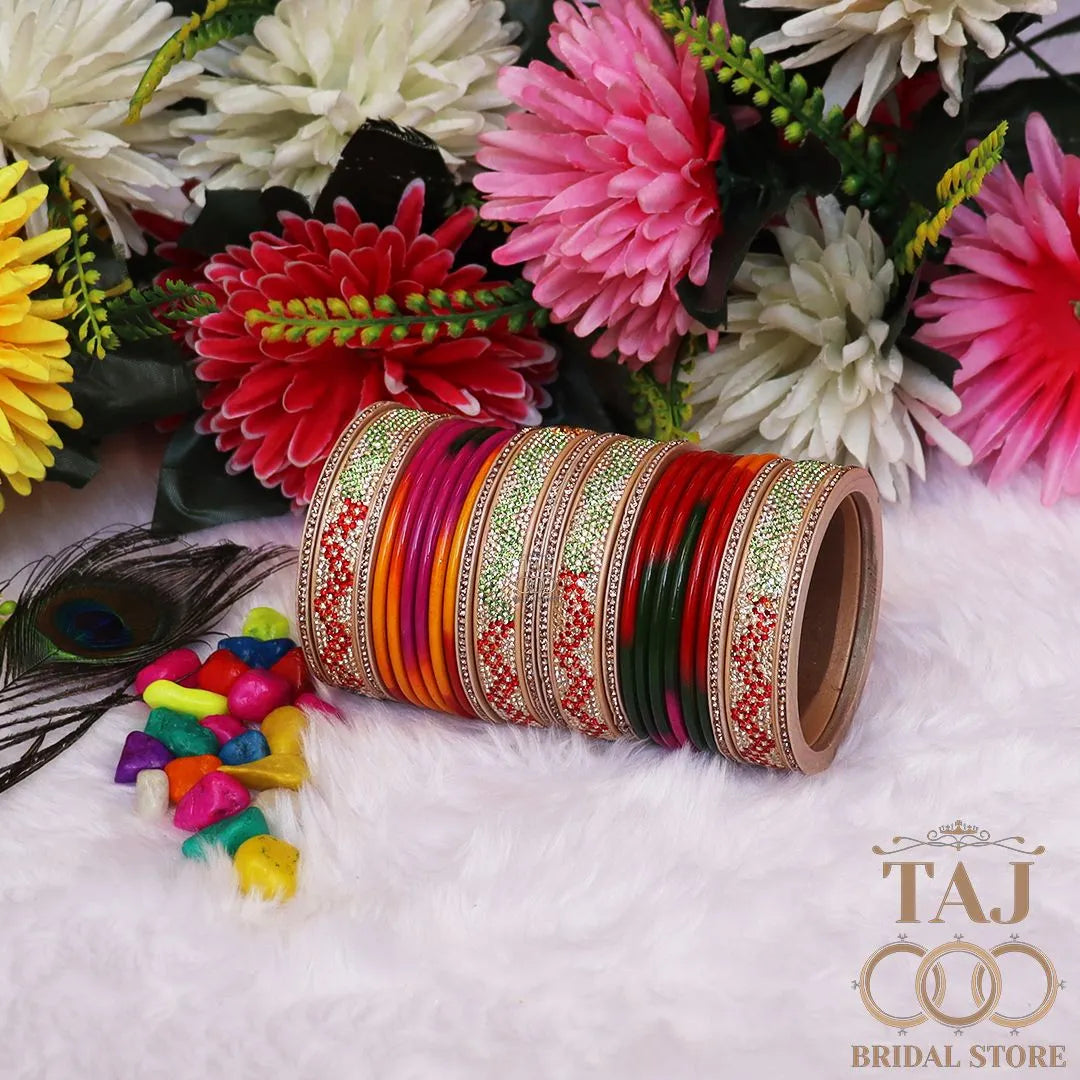 Rajasthani Lac Bangles Set in Latest Zigzag Design