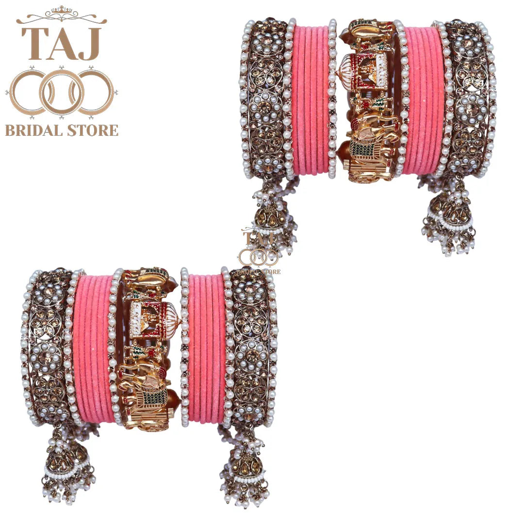 Most Popular Bridal Bangles Set With Beautiful Doli and Elephant Design Kada