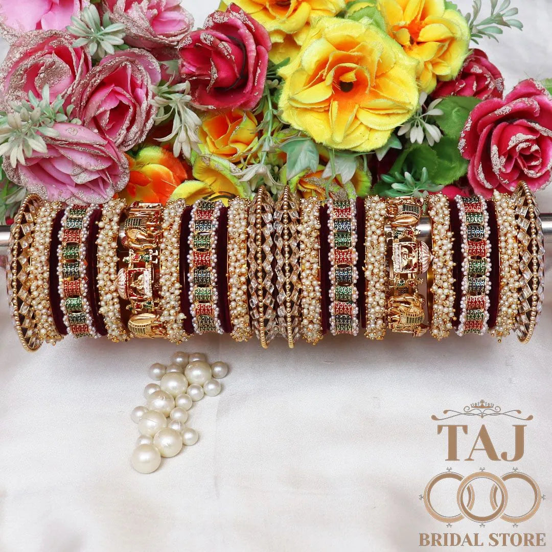 Bridal Bangles Set for Wedding With Beautiful Elephant and Doli Design Kada