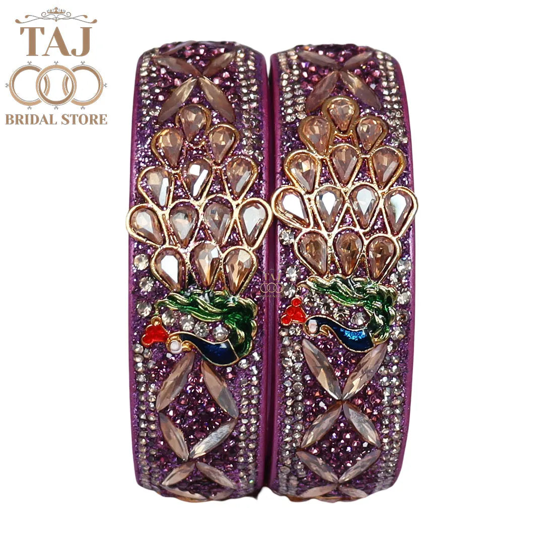 Premium Jaipuri Lac Kada Bangles Set with Latest Peacock Design