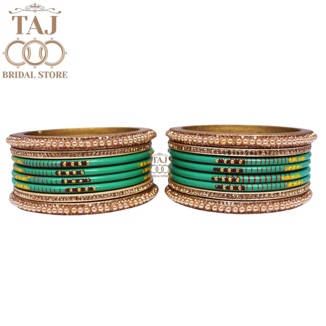 Diwali Special Short Lac Bangle Set with Beautiful Handpaint Design