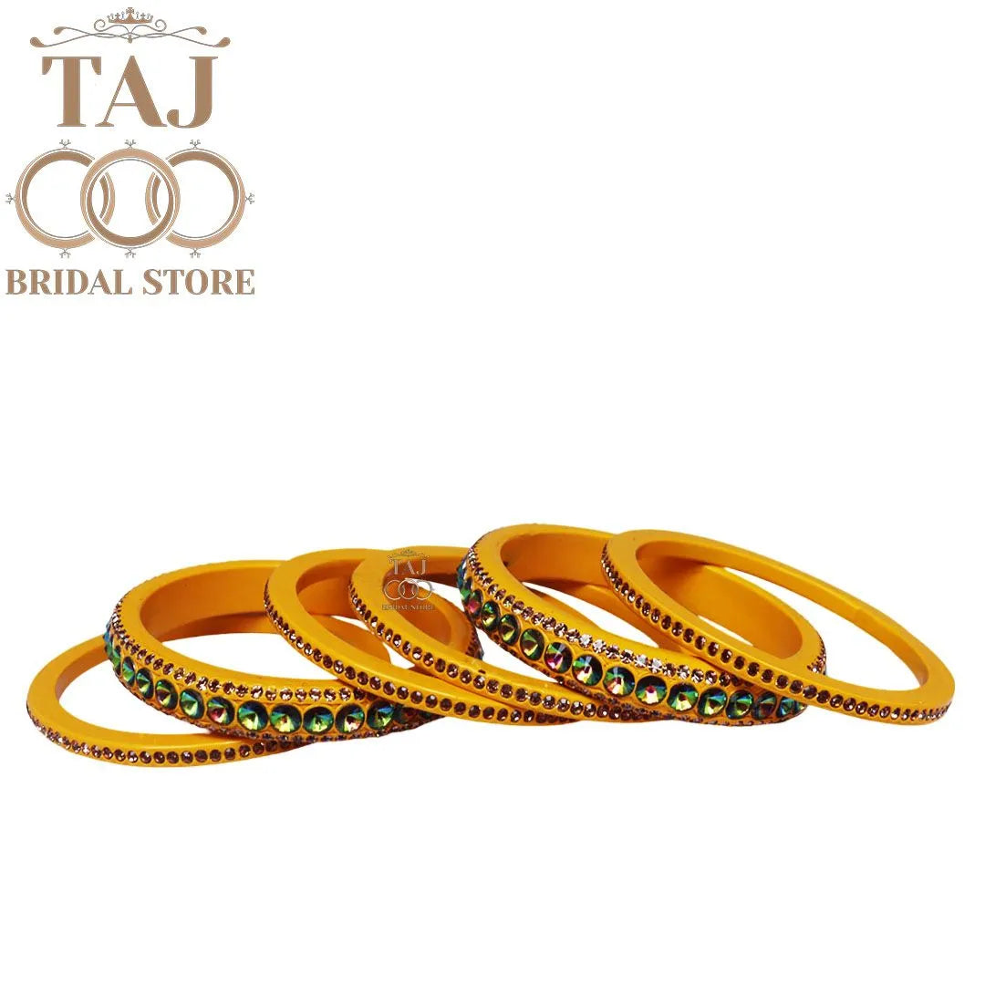 Daily Wear Marwadi Lakh Chura Set With Beautiful RhineStone Design