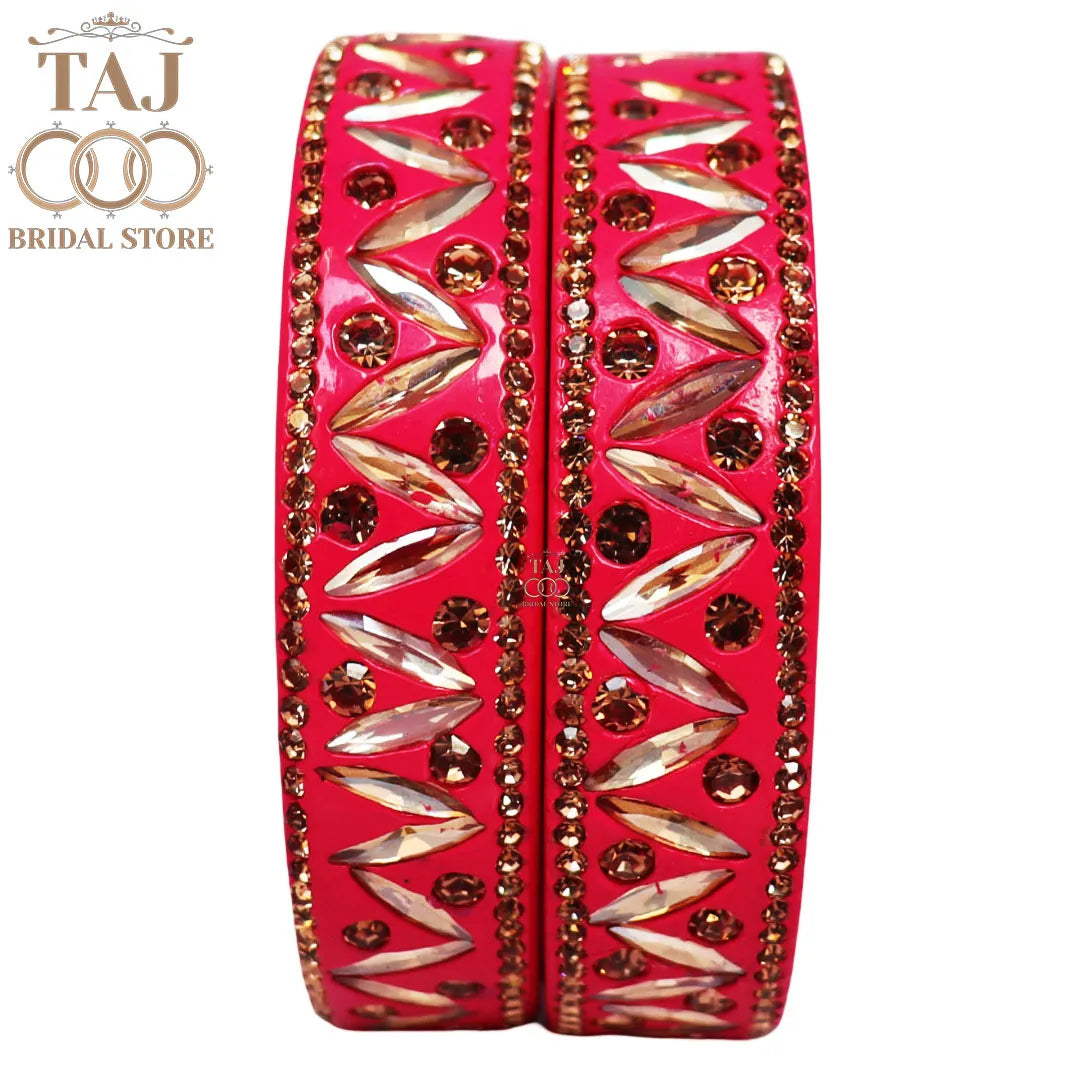 Rajasthani Lac Kada Bangles in Latest Kundan and Rhinestones Design