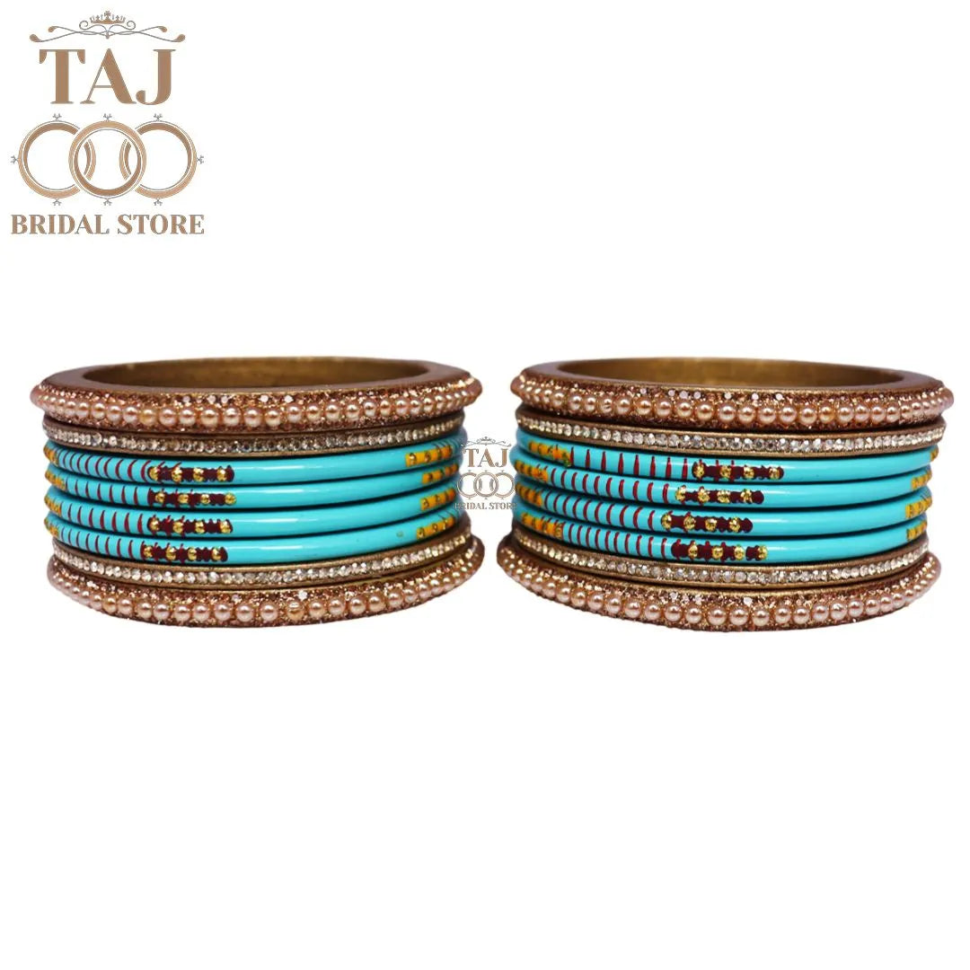 Diwali Special Short Lac Bangle Set with Beautiful Handpaint Design