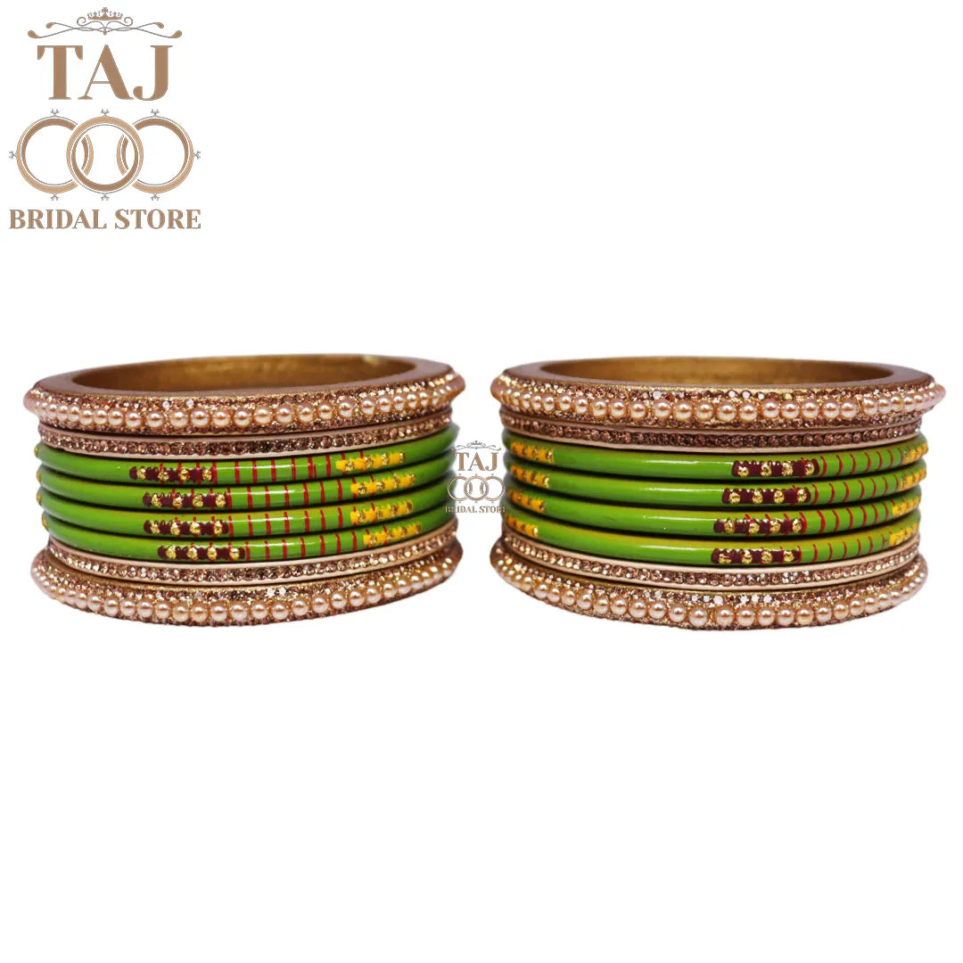 Diwali Special Short Lac Bangle Set with Beautiful Handpaint Design