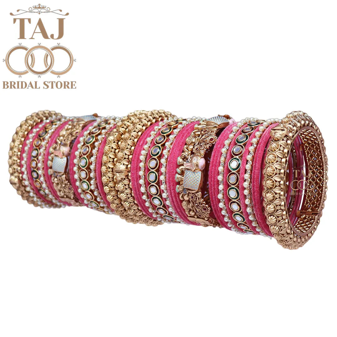 Tranding Bridal Rajwadi Chuda With Beautiful Elephant Design Kada