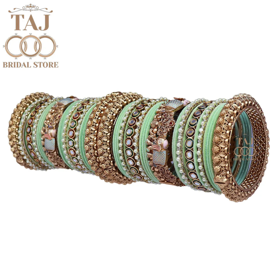 Tranding Bridal Rajwadi Chuda With Beautiful Elephant Design Kada