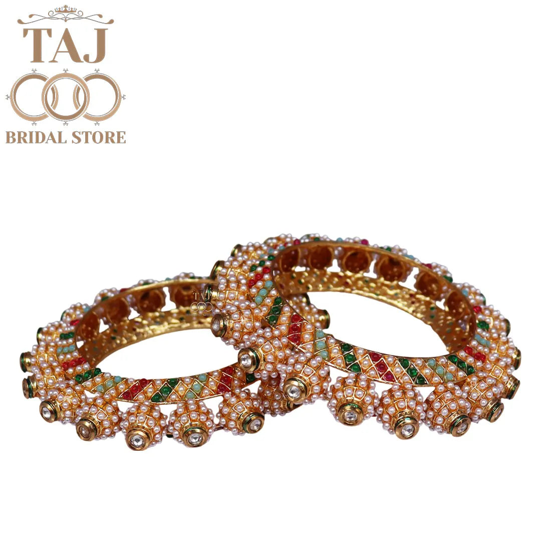 Rajwadi Traditional Bangadi Set With Beautiful Latest Clourful Design (Set of 2)