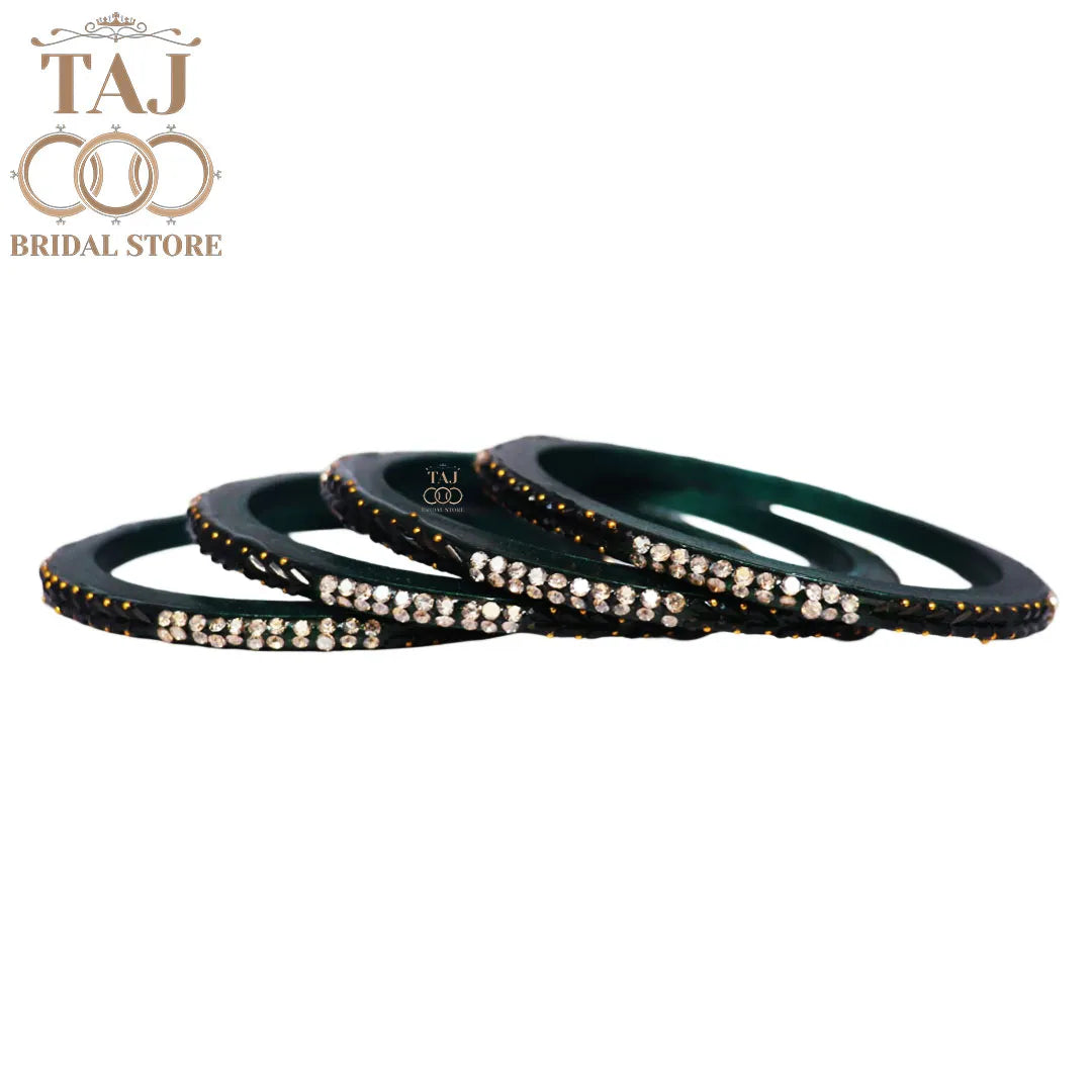 Rajasthani Lac Bangles With Beautiful Traditional Rhinestons Design