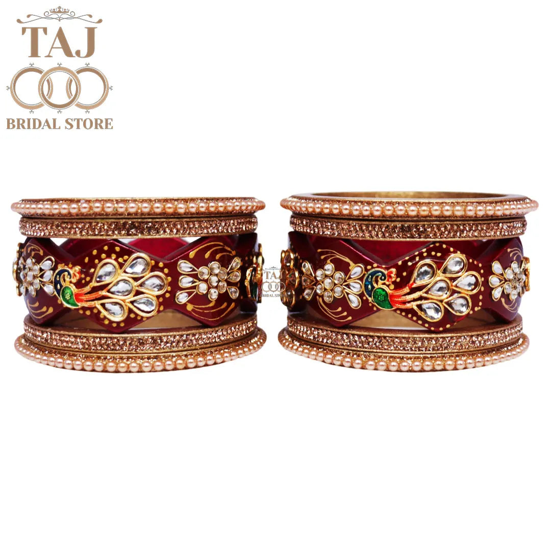 Premium Designer Lac Bangles Set with Latest Peacock Design