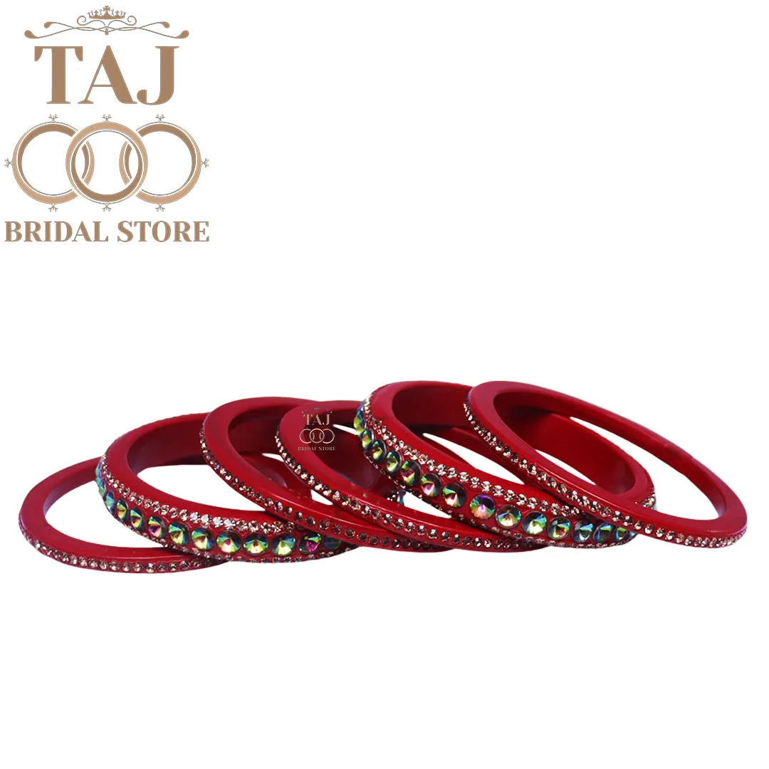 Daily Wear Marwadi Lakh Chura Set With Beautiful RhineStone Design