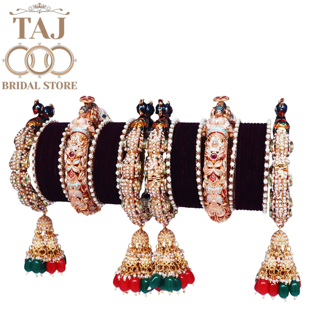 New Royal Rajwadi Chura Set With Latest Peacock And Jhoomer Design Bangadi