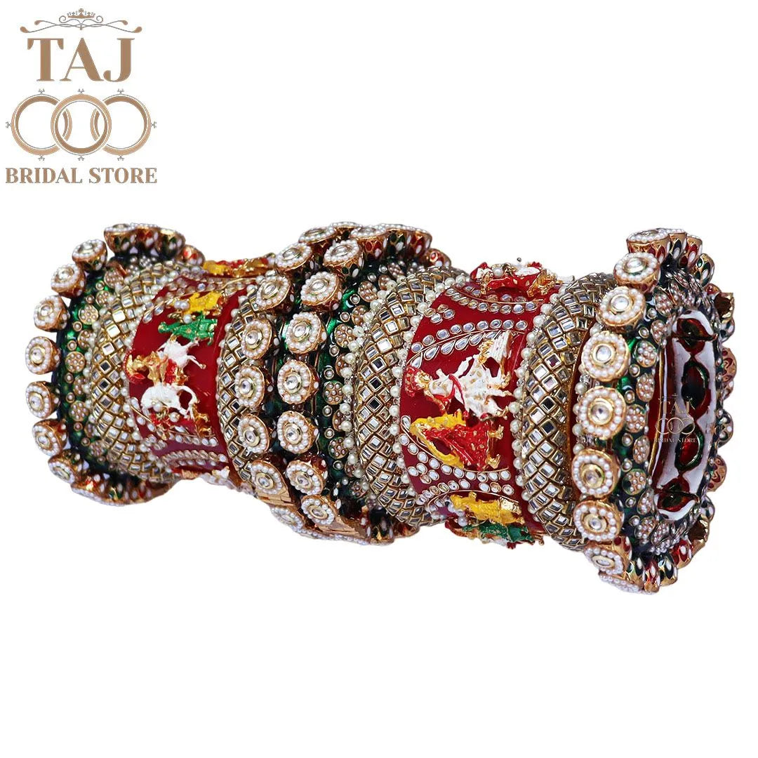 Rajwadi Wedding Chuda With Beautiful Heavy Design Bangadi And Doli Barat Design Kada