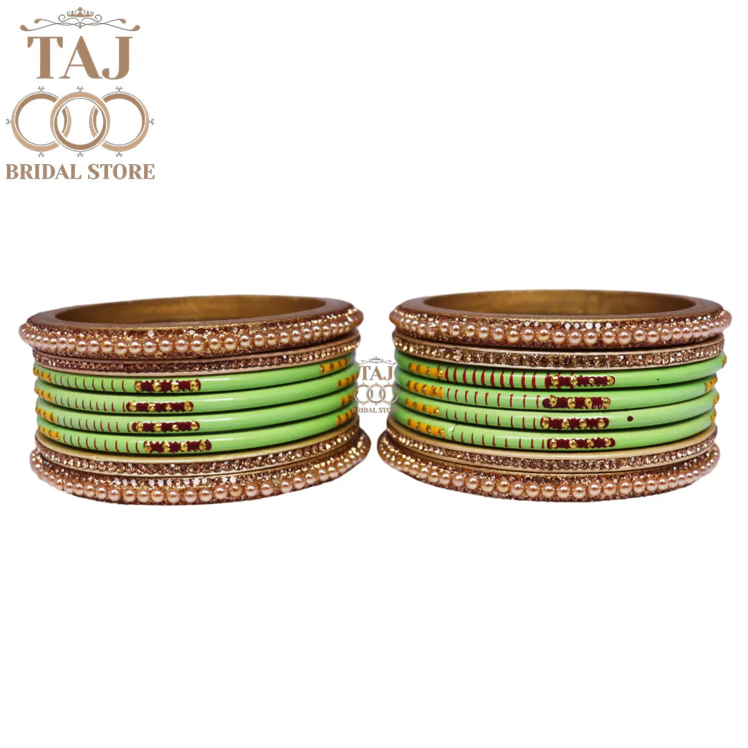 Diwali Special Short Lac Bangle Set with Beautiful Handpaint Design
