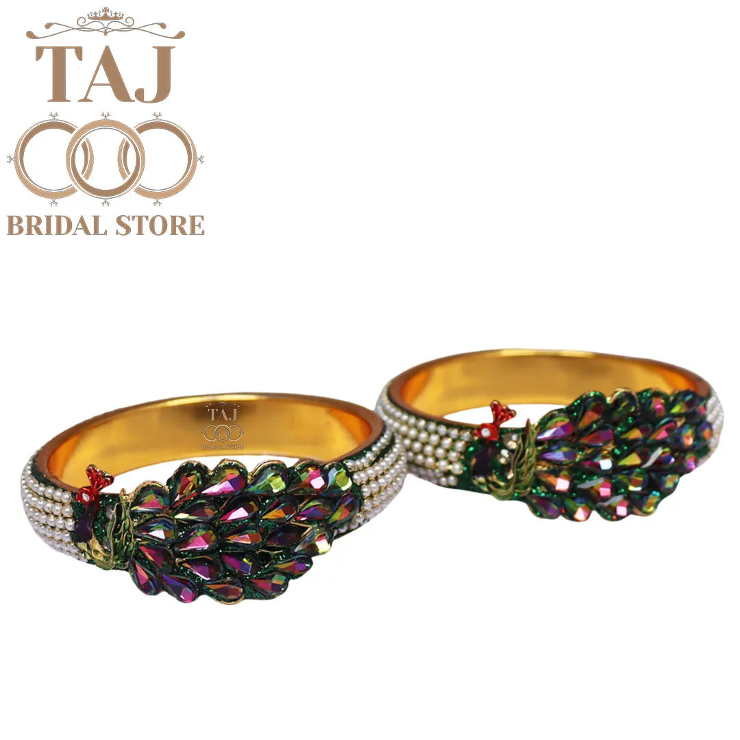 Designer Kada with Beautiful Peacock Design (Pack of 2) Taj Bridal Store