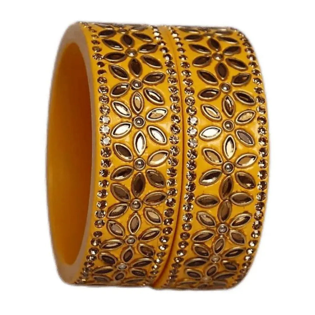 Bridal Lac Kada with Beautiful Kundan Design (Pack of 2) Taj Bridal Store