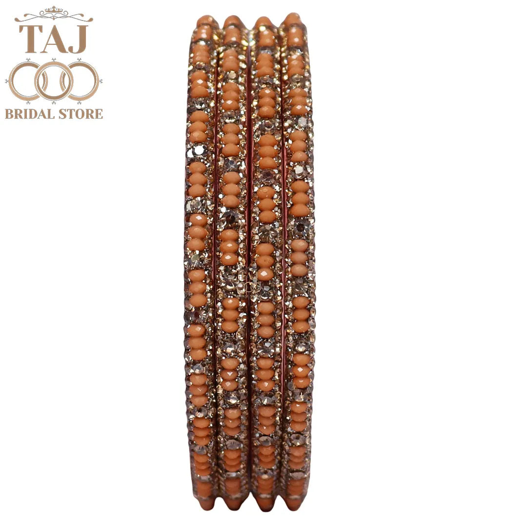 Handmade Lac Bangles For Women With Latest Rhinestones Design