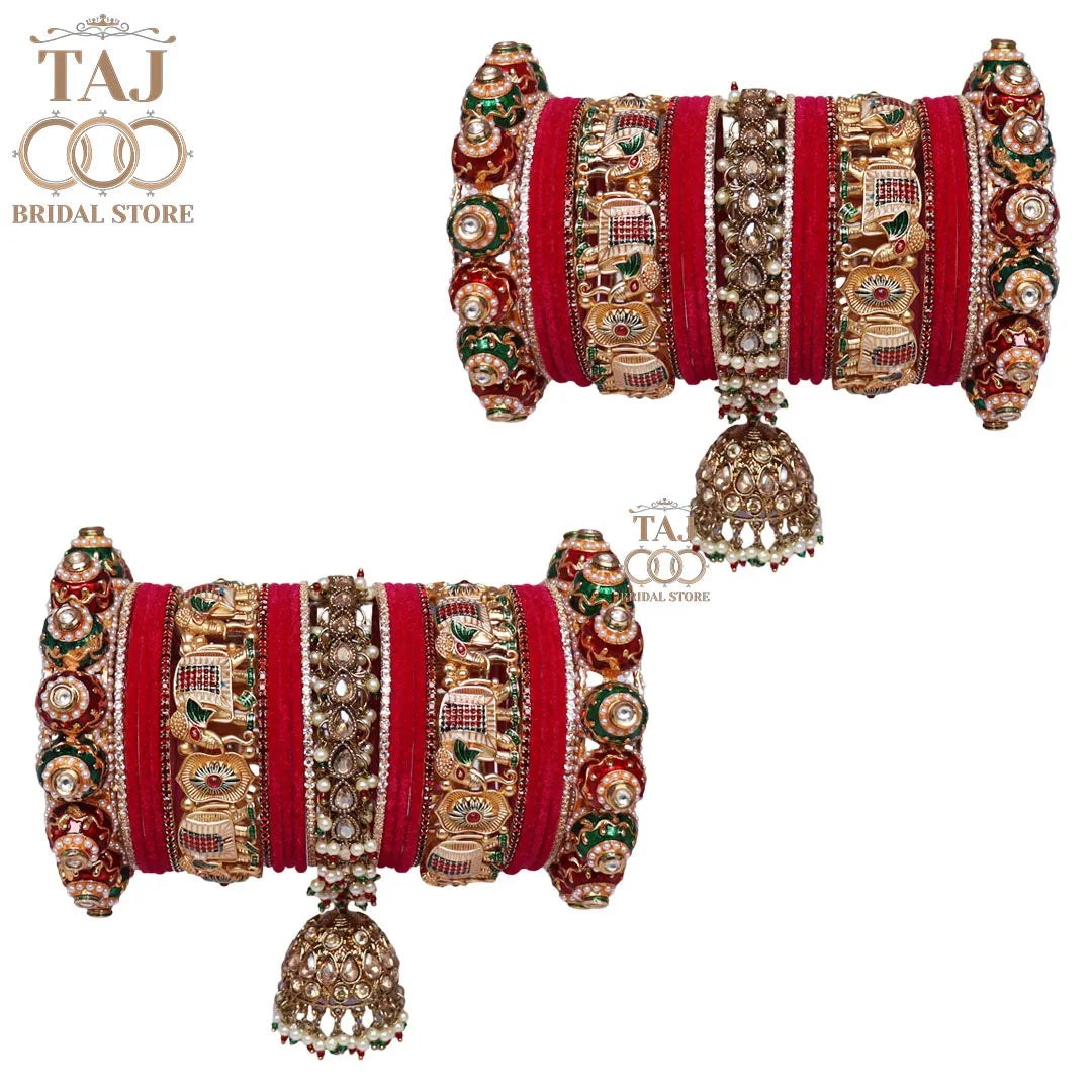 Wedding Bangles Set With Beautiful Hangings
