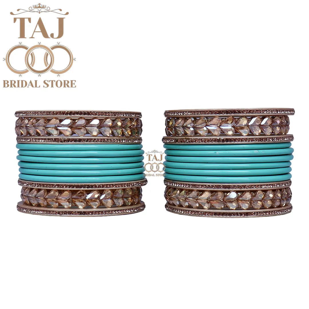 Lac Semi Bridal Bangles Set With Beautiful Kundan Design Kada