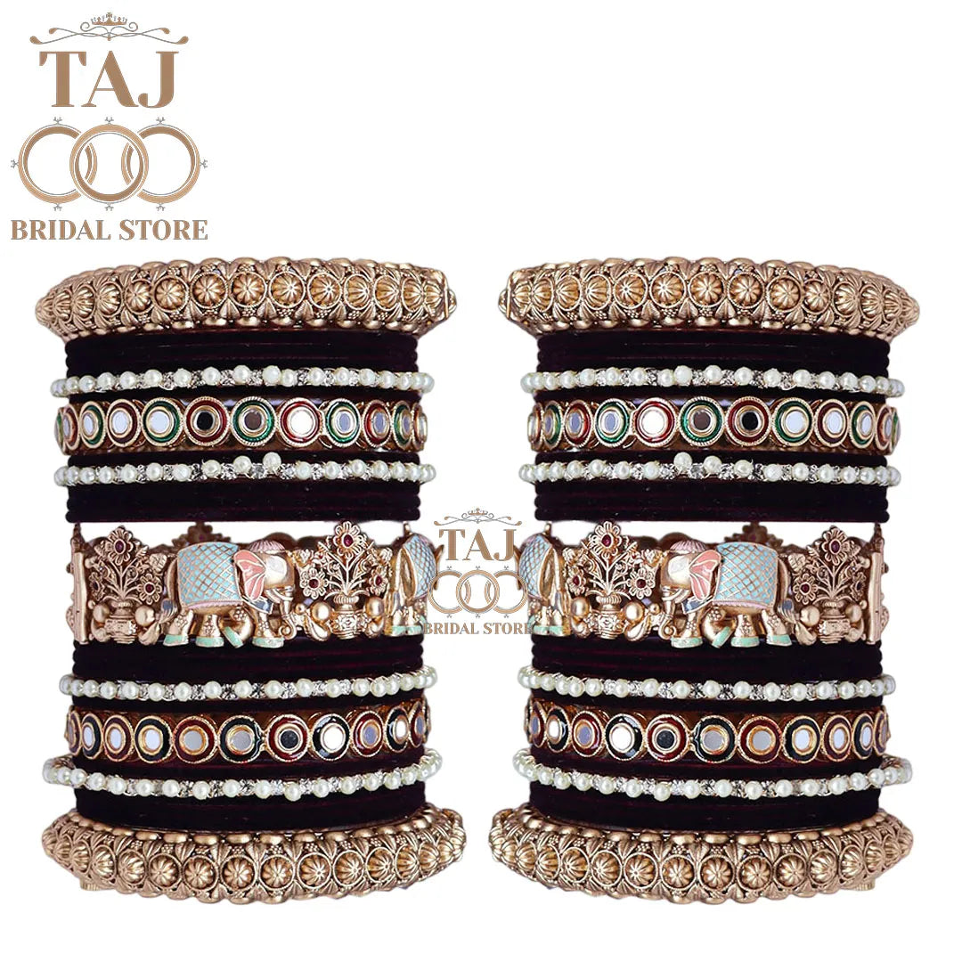 Tranding Bridal Rajwadi Chuda With Beautiful Elephant Design Kada
