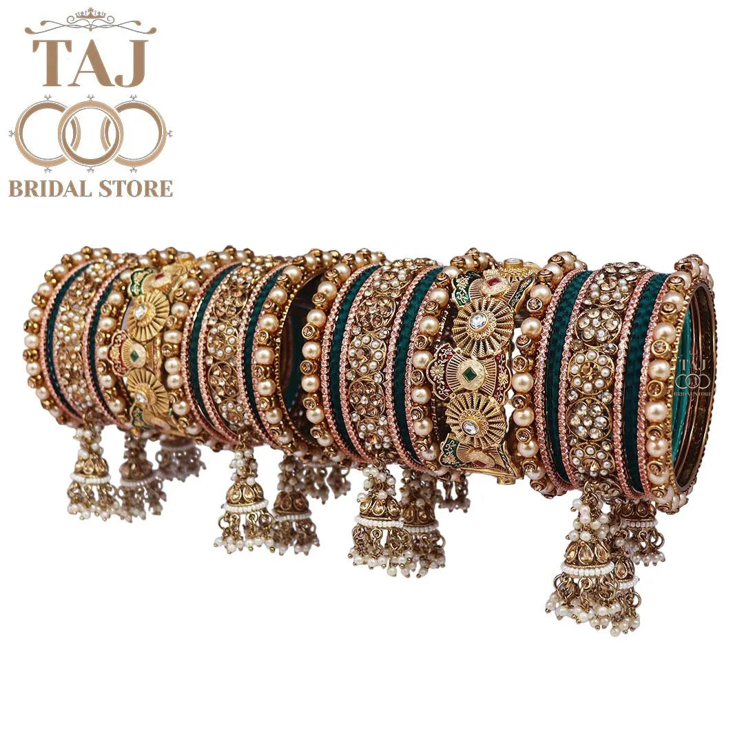 Royal Rajwadi Bridal Chuda Set With Beautiful Jhoomer Latkan Design