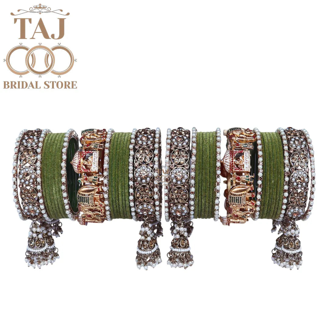 Most Popular Bridal Bangles Set With Beautiful Doli and Elephant Design Kada