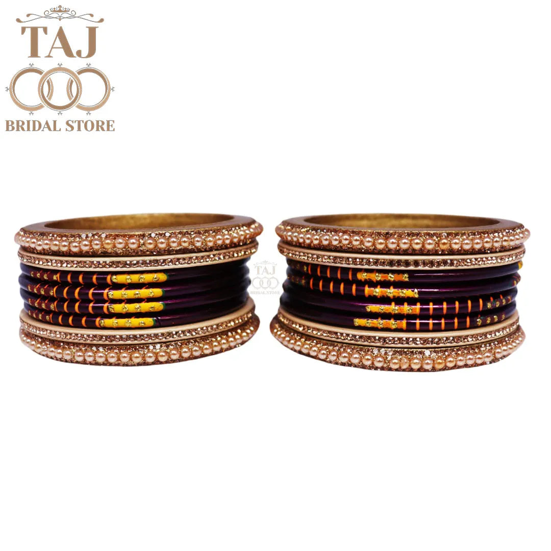 Diwali Special Short Lac Bangle Set with Beautiful Handpaint Design