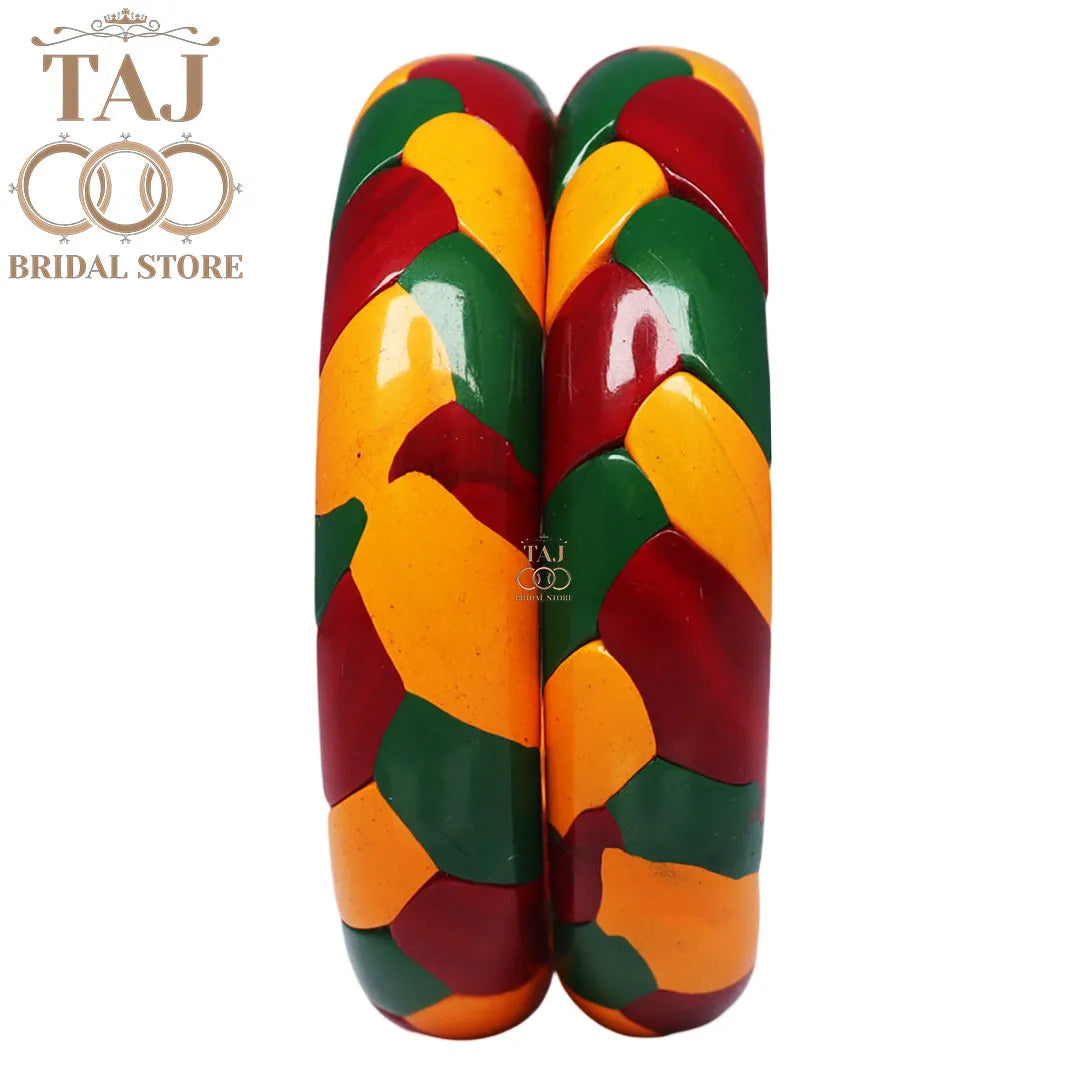 Handcrafted Woven Kada Bangles Vibrant & Stylish (Set of 2)