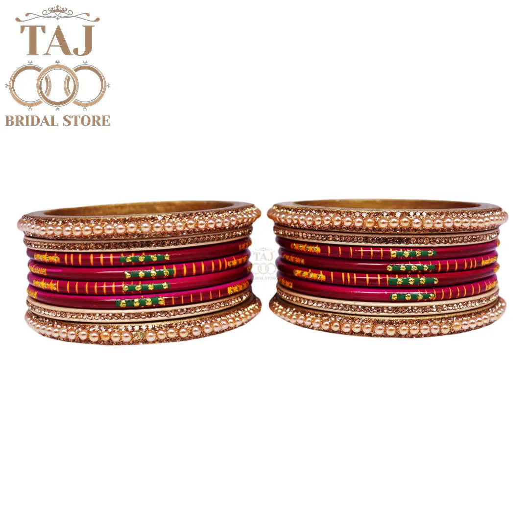 Diwali Special Short Lac Bangle Set with Beautiful Handpaint Design