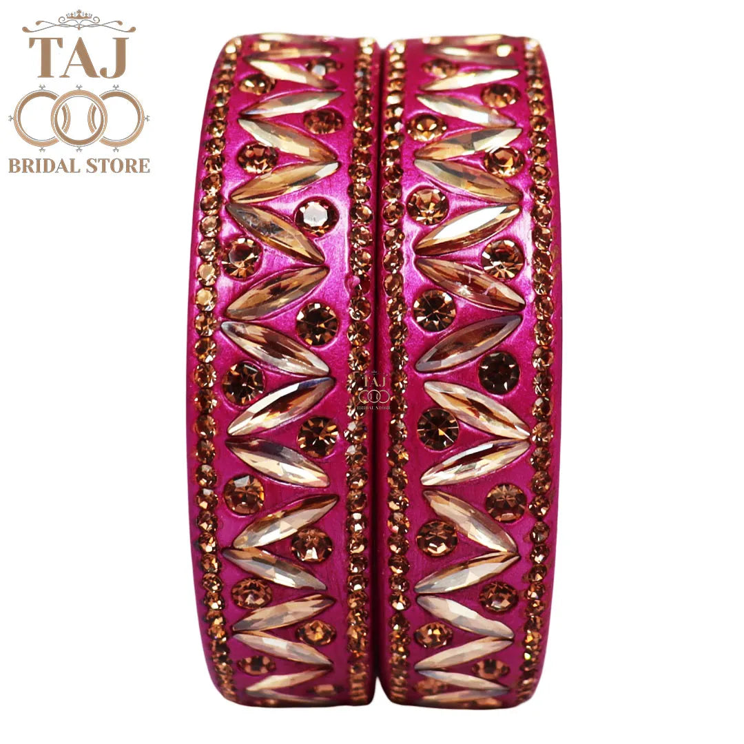 Rajasthani Lac Kada Bangles in Latest Kundan and Rhinestones Design
