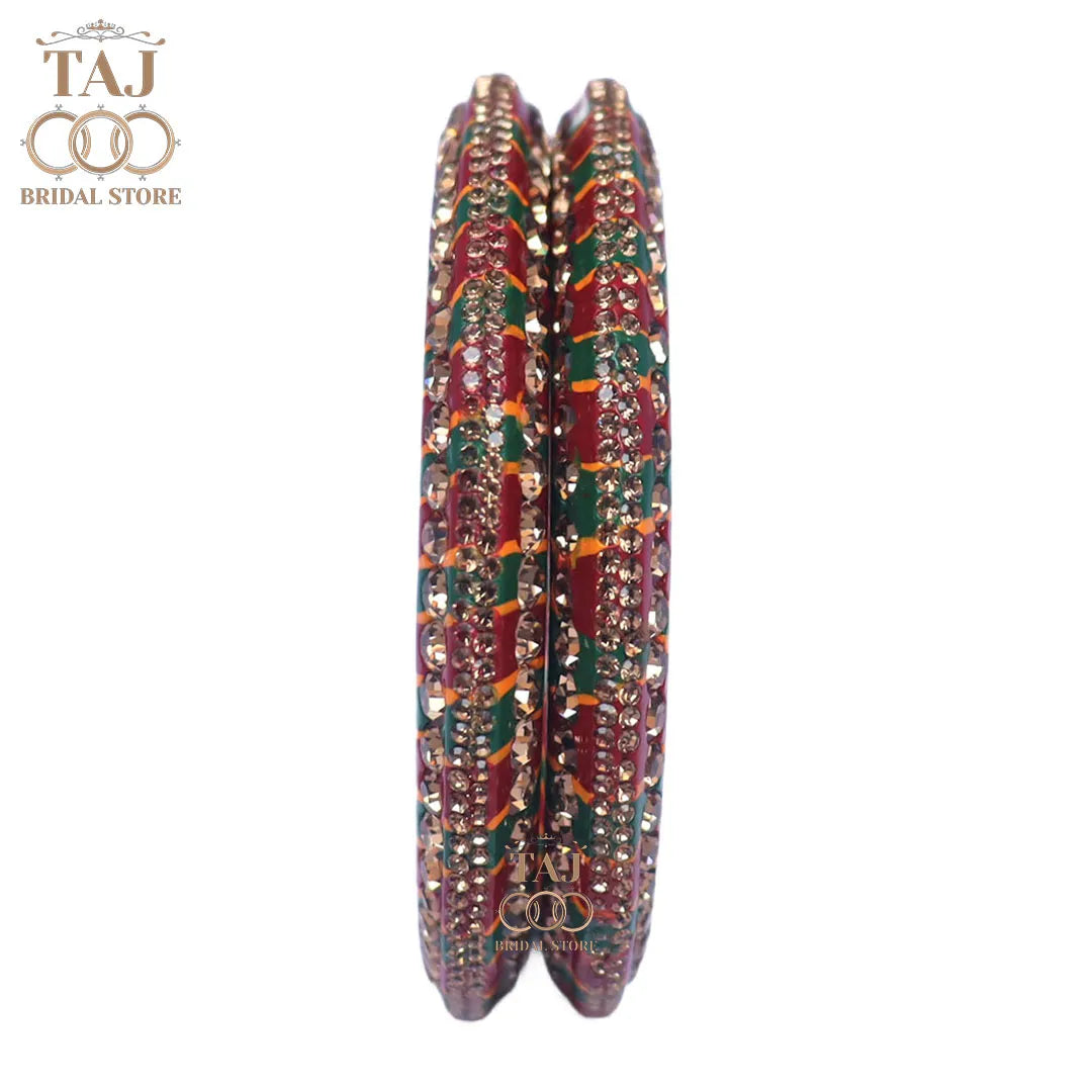 Lac Bangadi for Women in Beautiful Stone Work (Pack of 2) Taj Bridal Store