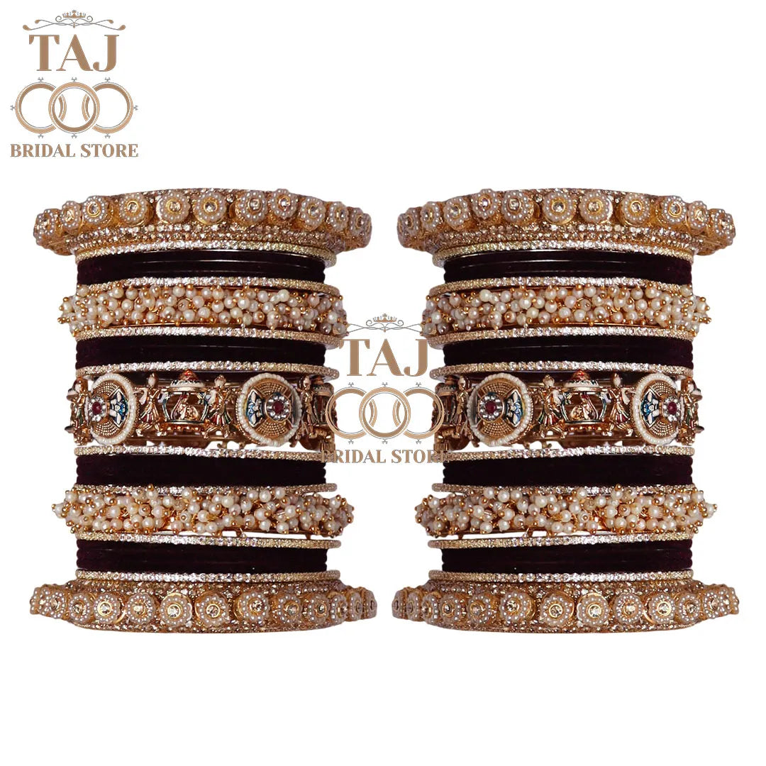 Rajwadi Wedding Bangles Set For Bride With Latest Doli Motifs