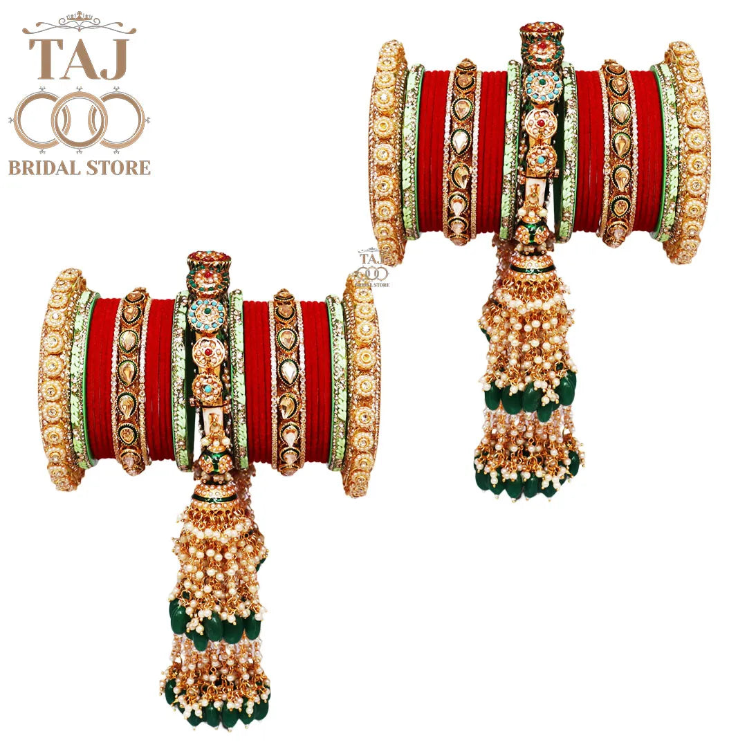 Luxurious Traditional Bangles Set with Latest Heavy Bangadi