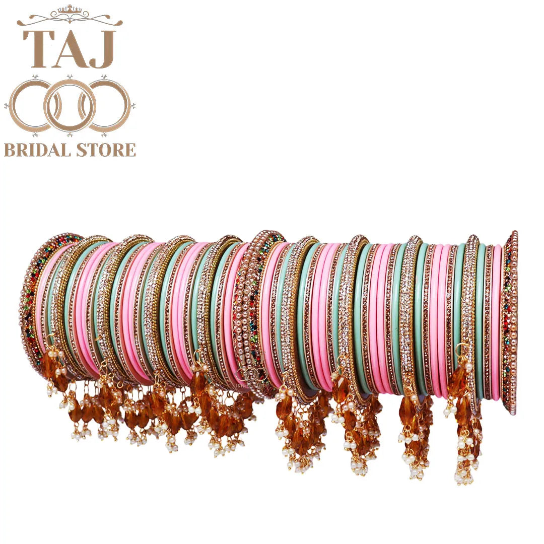Best Traditional Lac Bridal Bangles Set With Beautiful New Latkan Design