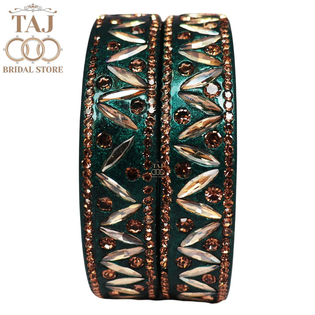 Rajasthani Lac Kada Bangles in Latest Kundan and Rhinestones Design