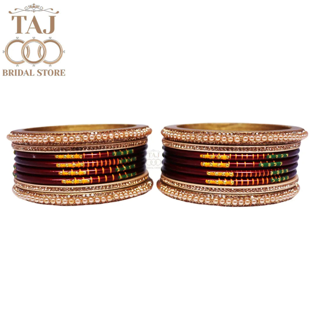 Diwali Special Short Lac Bangle Set with Beautiful Handpaint Design