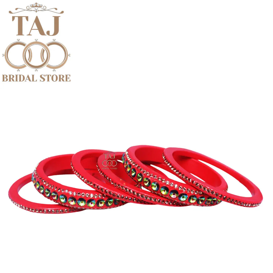 Daily Wear Marwadi Lakh Chura Set With Beautiful RhineStone Design